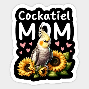 Cockatiel Mom Sunflowers Cockatiel Parrot Bird Lover Women Sticker